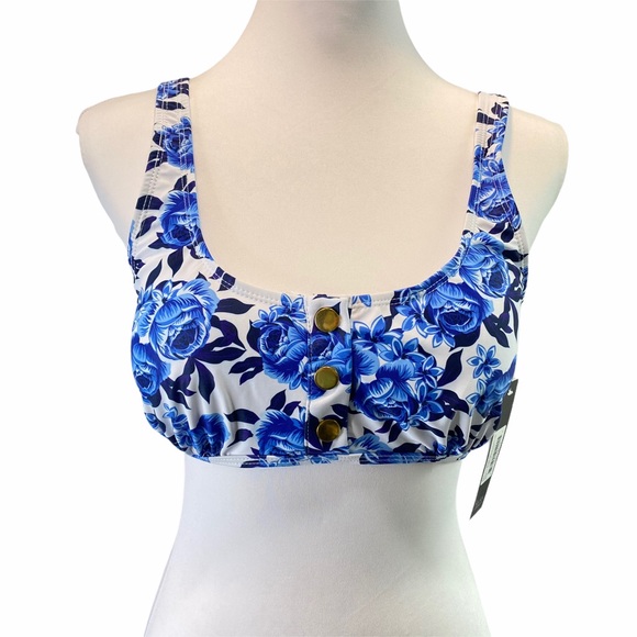 Nicole Miller NWT Over The Shoulder Bikini Top L - Picture 2 of 14